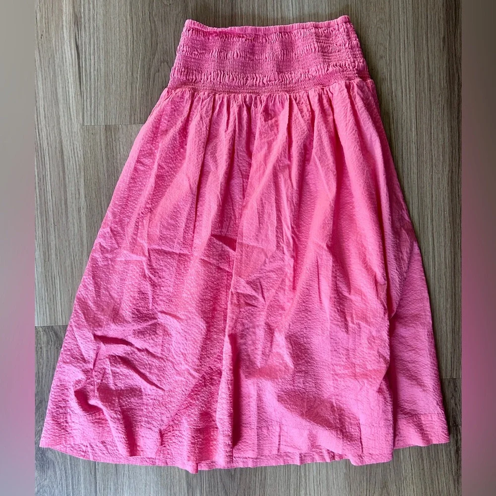 AYR The Triple Threat Skirt Size S AGUA FRESCA (Pink) Crinkle Cotton